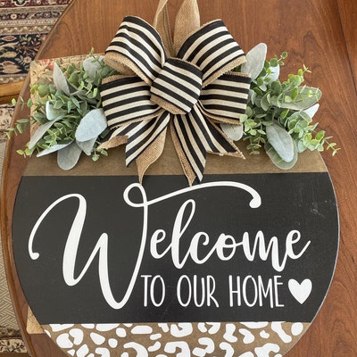 Front Door Decor Front Door Wreath Welcome to Our Home - Etsy