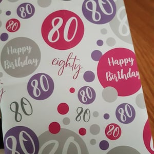 2 Sheets 70th Birthday Wrapping Paper Age 70 Birthday White - Etsy UK