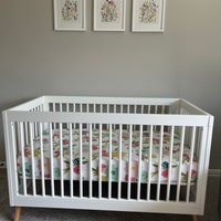 Pink and Blue Flower Wall Art Set of 3 Floral Watercolor Etsy