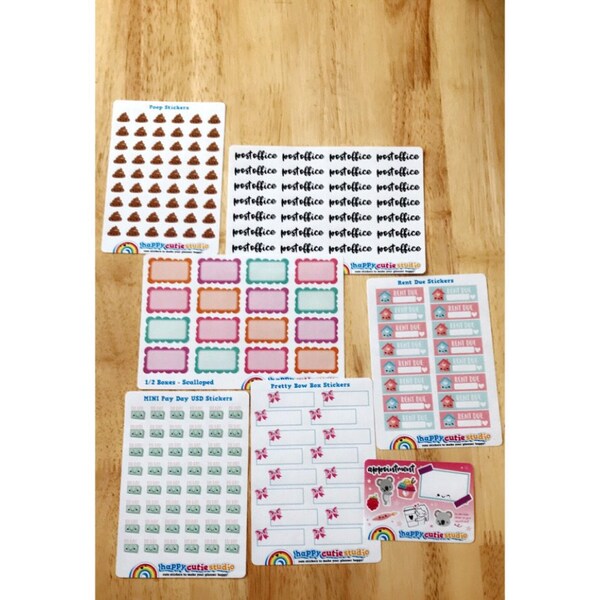 16 Cute Pretty Bow Quarter Box Planner Stickers - Etsy