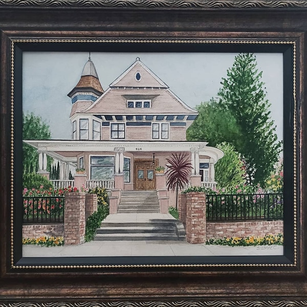 CUSTOM HOUSE PORTRAIT, Hand Drawn in Pen & Ink From Your Reference ...