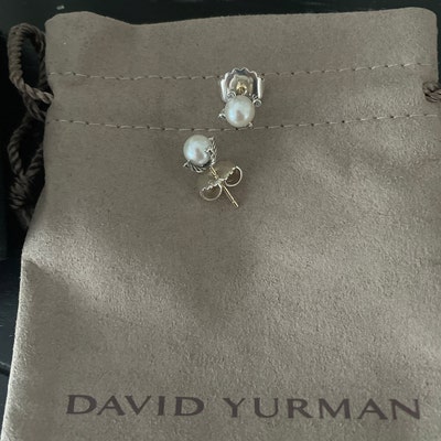 David Yurman Cable Pearl Earrings & Diamonds 6mm Pearls 7mm - Etsy