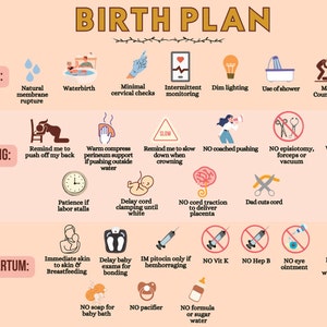 Gentle C-section Birth Plan L Visual Birth Plan L Birth Plan Template ...