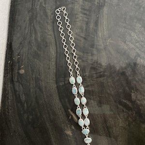 Collana con pietra preziosa Larimar A, argento sterling 925, gioielli da donna, pietra curativa antica e preziosa, rarità, blu cielo, regalo per moglie/fidanzata - Italia
