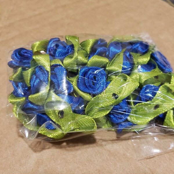 100 PCS Mini Ribbon Bows & Roses - Multicolor Craft Flowers For DIY Decor