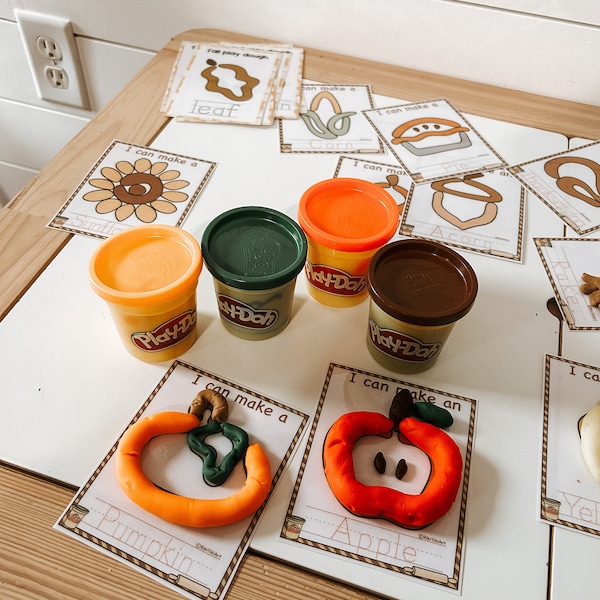 Fall Play Dough Mats Preschool Printables Play Doh Mats Homeschool ...