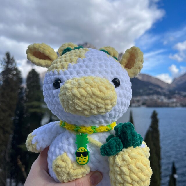 hardworking cow stuffed toy