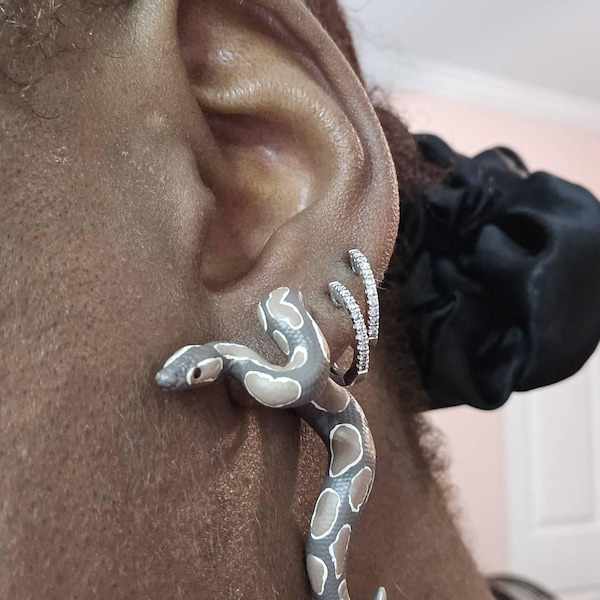 Hand Painted Ball Python Earrings | 3D Printed - Etsy