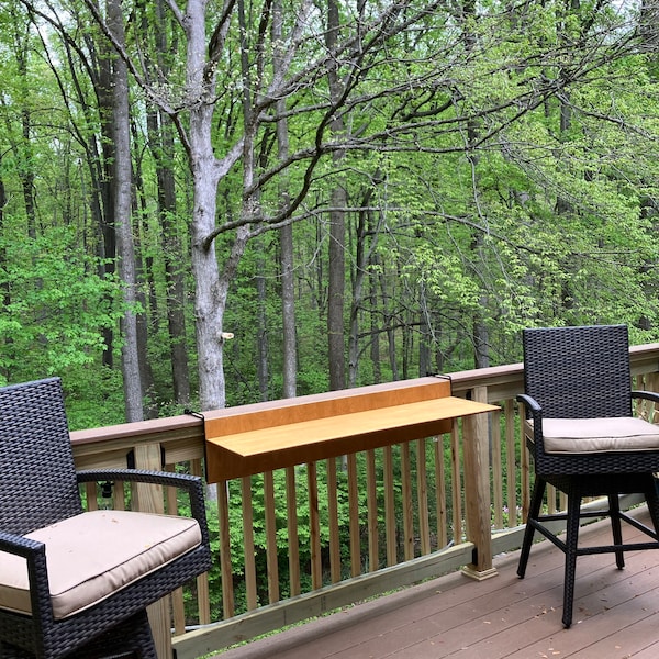 Folding Space Saving Bar Table for Deck, Veranda and Porch Railings ...