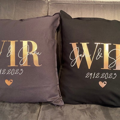 Dekokissen Mit Füllung Und Bezug Jahrestag Geschenk Hochzeitstag Sie Ihn Deko Kissen Freundin Hochzeitstag Geschenk