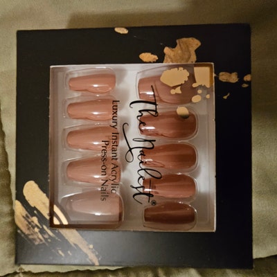 Soph Nude Pink Crystal Glossy Press on Nails Any Shape - Etsy