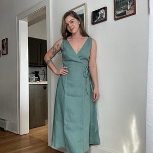 Linen Wrap Dress ROSIE: Sleeveless Fit & Flare Summer Dress - Etsy