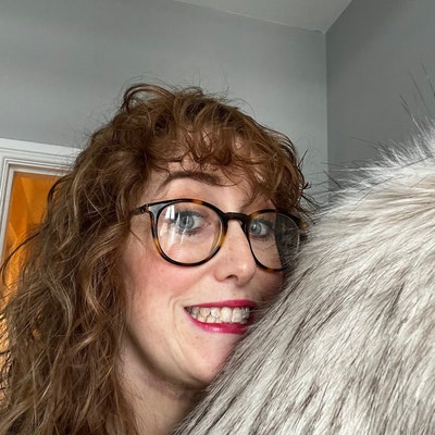 blush faux fur shawl