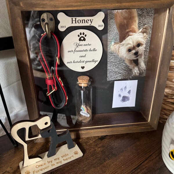 Pet Memorial Shadowbox, Dog Condolence Gifts, Pet Loss Sympathy Gifts ...