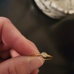 Customer photo from Debbie, Dainty Raw Herkimer Diamond Ring in Yellow Gold