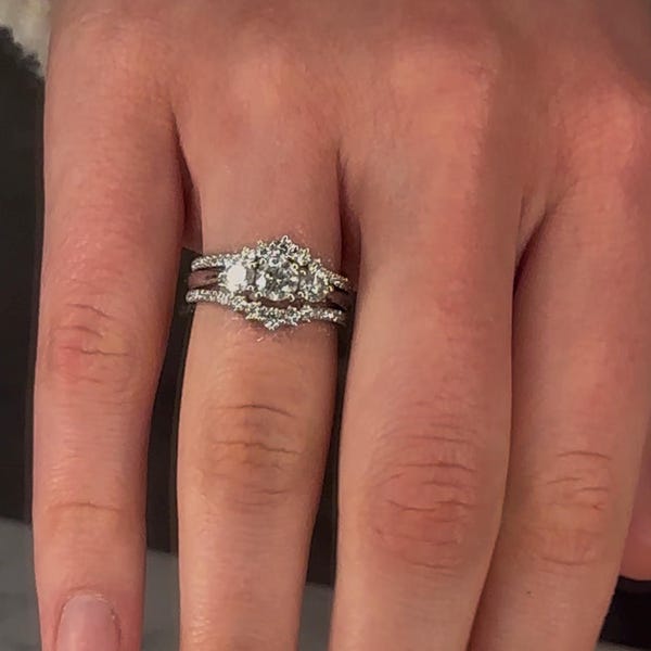 Vintage Moissanite Double Curved Wedding Band Rose Gold Moissanite Ring ...