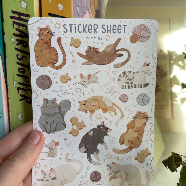 Sticker Sheet - Kitties | Journaling Stickers for Your Planner - Etsy