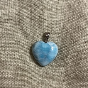 天然ブルーラリマーハートペンダント 本物の本物のラリマー宝石 - Etsy