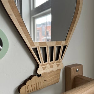 Gift for children: Children's mirror shatterproof with name hot air balloon / Children's gift Christmas / Children's gift birthday