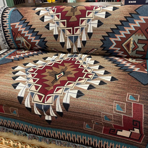 Brazos Southwest Woven Tapestry Blanket, Native American Inspired ...