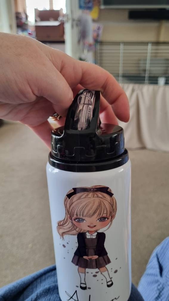 Personalized Girls School Water Bottle, First Day of School, Blue Back to School, Gift for Her Daughter Granddaughter Niece