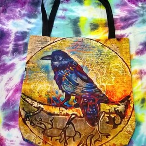 The Protector Raven Crow Salis Spiritus Tote Bag