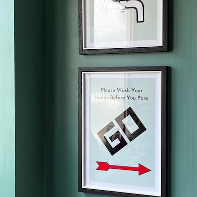 Collection of Monopoly Inspired Bathroom Prints A4 - Etsy UK