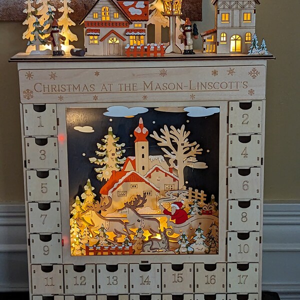 Personalised Wooden Lightup Music Box Christmas Decor LED Music Box Etsy