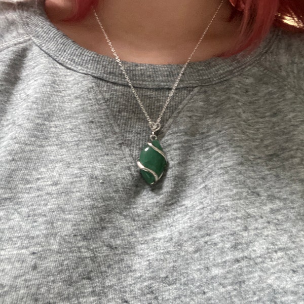 Green Aventurine Necklace, Green Aventurine Jewelry, Healing Crystal ...