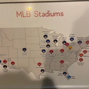 MLB Stadiums Map Art Print: Baseball Fan Gift - Etsy 日本