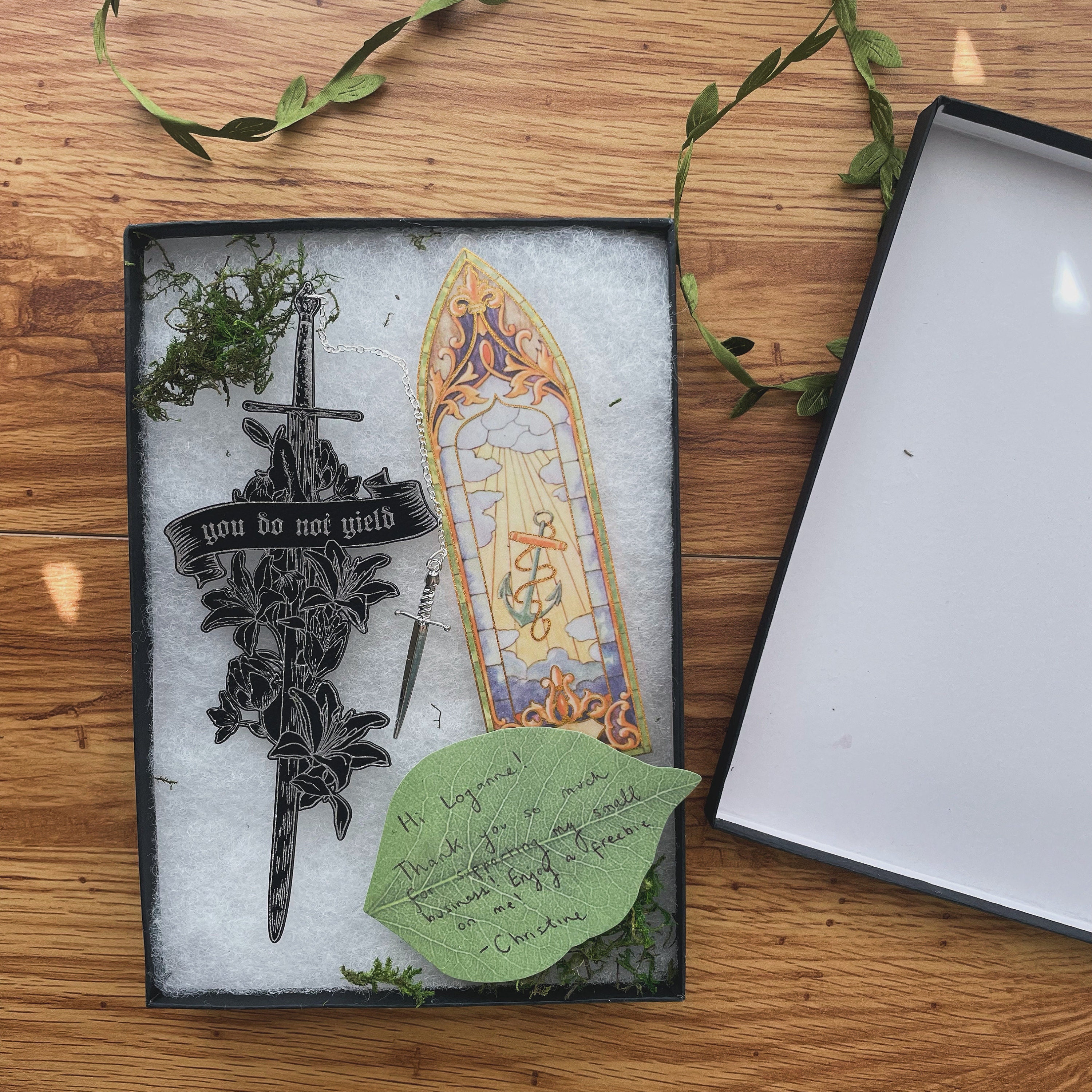 You Do Not Yield Faux Leather Bookmark, Fantasy Bookmark, Elven-Inspired Bookmark, Gift for Readers, Elf Fairy Faerie Fae Bookmark