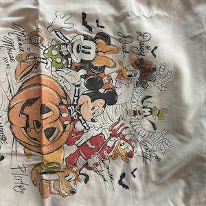 Retro Mickey & Friends with Signs Halloween Comfort Colors Shirt, Mickey's Not So Scary Party 2025 Tee, Trick or Treat Disney Trip Shirt
