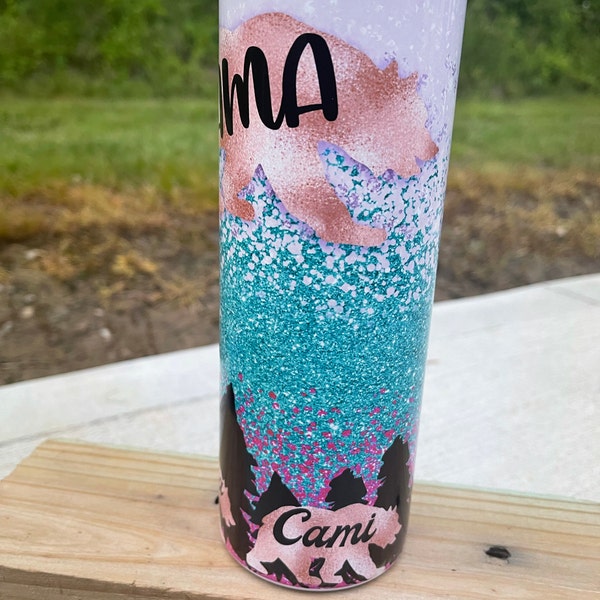 20 Oz Skinny Tumbler Sublimation Design Template Mama Bear Add Your Own ...