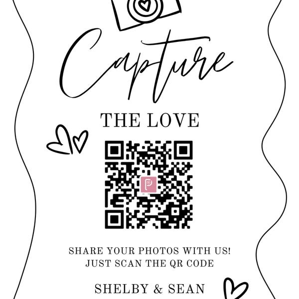 Wedding Photo Qr Code Example Photo QR Code Sign for Weddings | Printable Guest Wedding Photo Upload ...