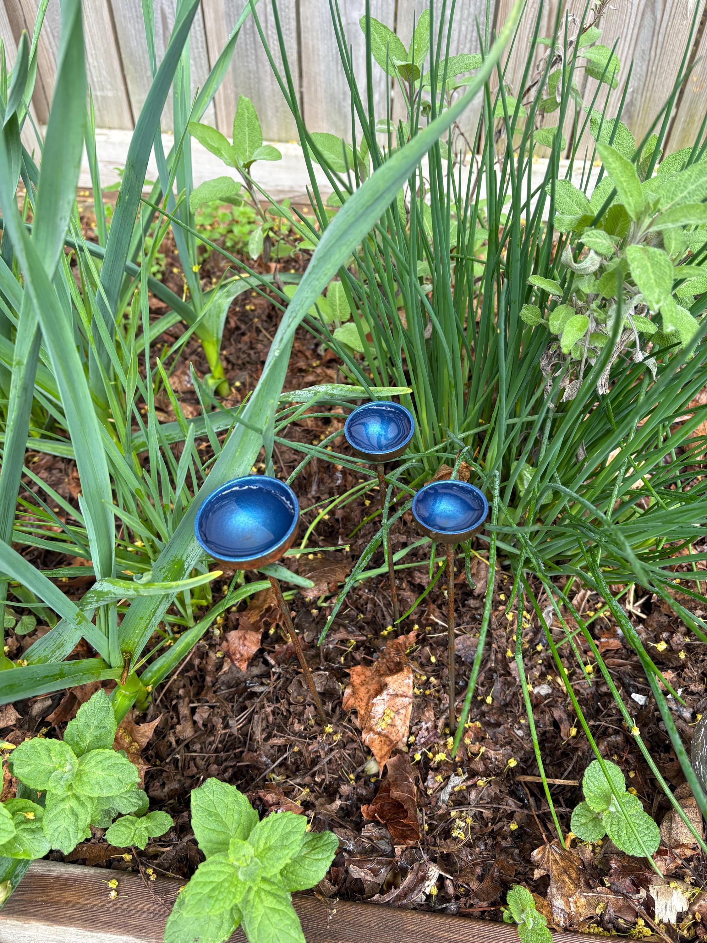Bee Waterer, Bee Water stations, set of three cups Garden Sculpture