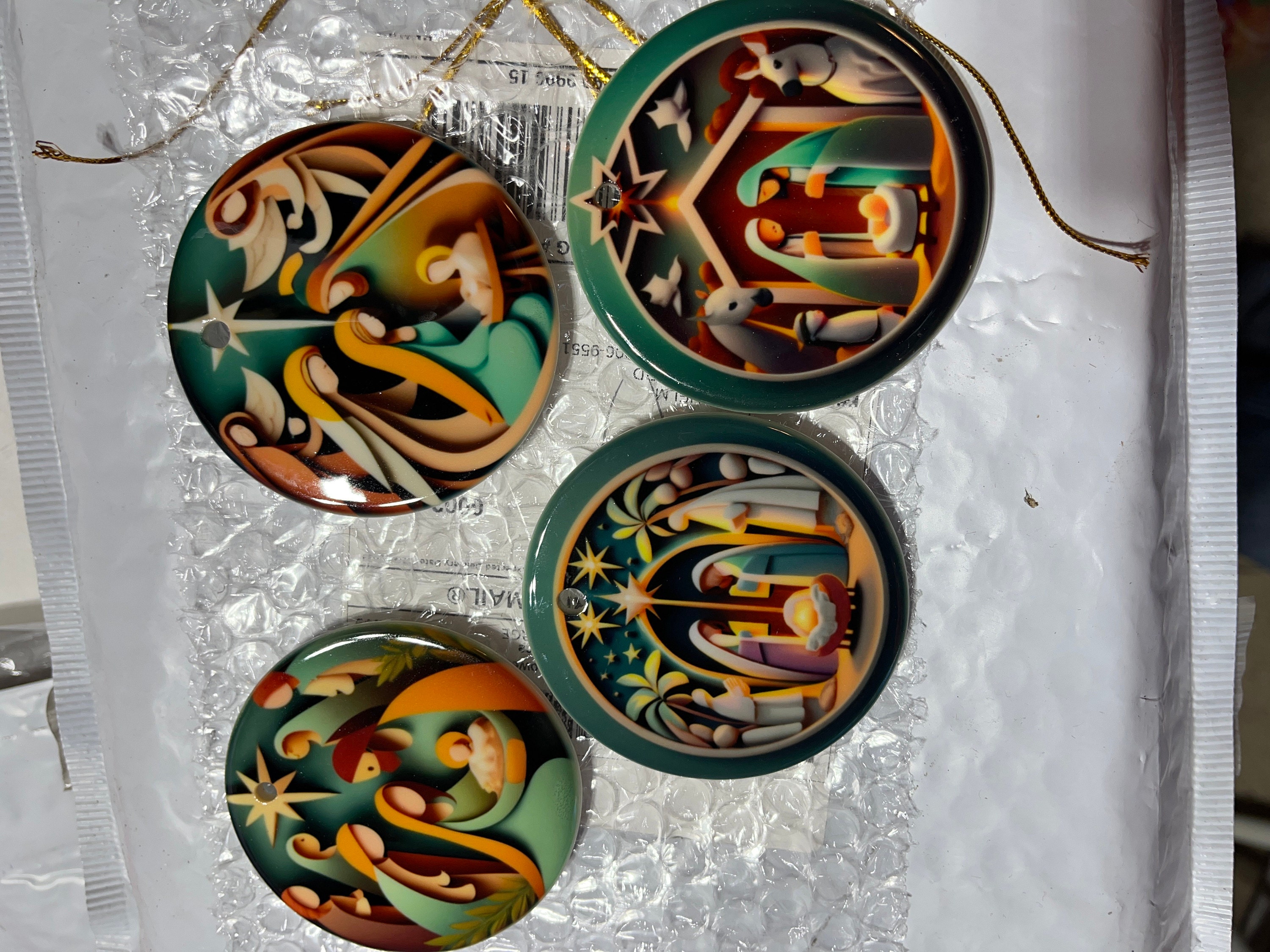 Nativity Christmas Ornament, Christmas Holiday Decorating, Jesus Ornament, Unique Christmas Decoration, Colorful Christmas Ornament