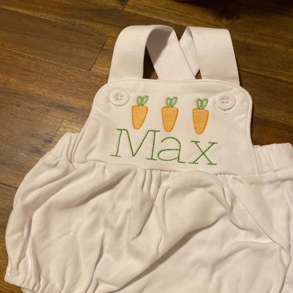 Monogrammed Boys Easter Romper, Boys Easter Outfit With Carrots, Baby ...