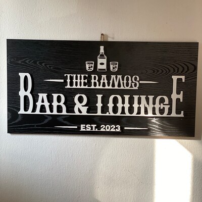 Personalized Bar Sign, Wooden Sign Gift, Custom Wood Sign, Personalized ...
