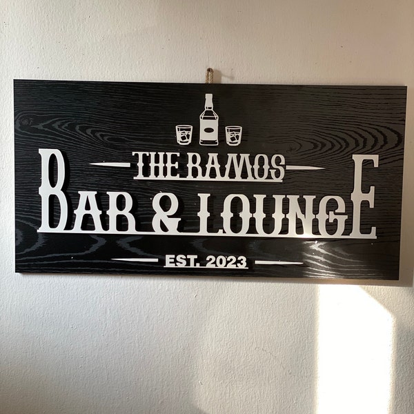 Personalized Bar Sign, Wooden Sign Gift, Custom Wood Sign, Personalized ...
