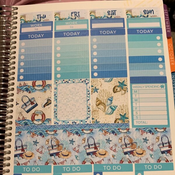 PRINTABLE Nautical Planner Stickers, Beach Weekly Planner Stickers Kit ...