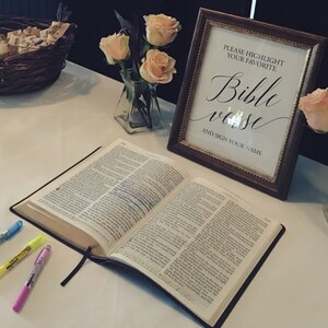 Wedding Bible Verse Sign Printable, Please Highlight Your Favorite ...