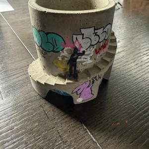 Art Planter / Concrete Planter / Graffiti / Street Art / Architectural Planter / Pop Art / Unique Planter / Plant Pot / Art Vessels