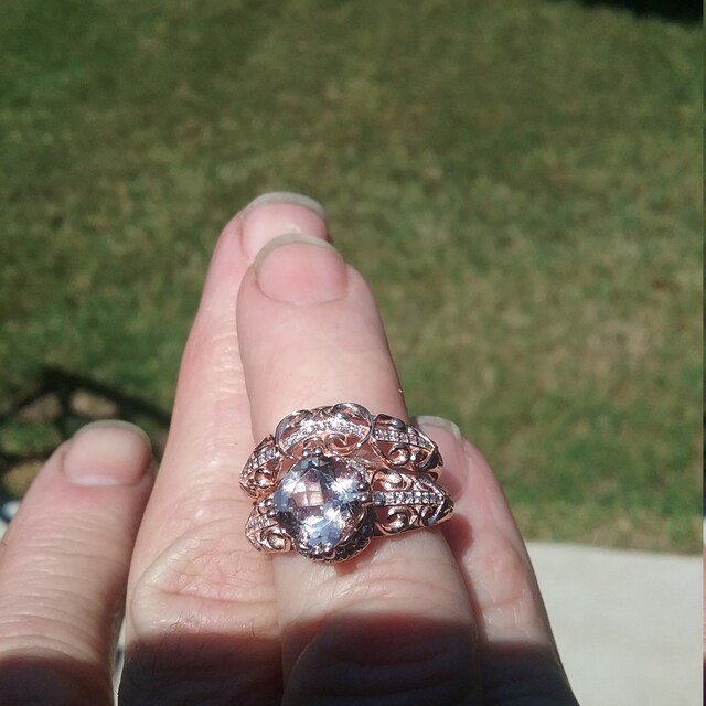 Pink Moissanite Engagement Ring Unique Rose Gold Engagement Ring - Camellia  Jewelry
