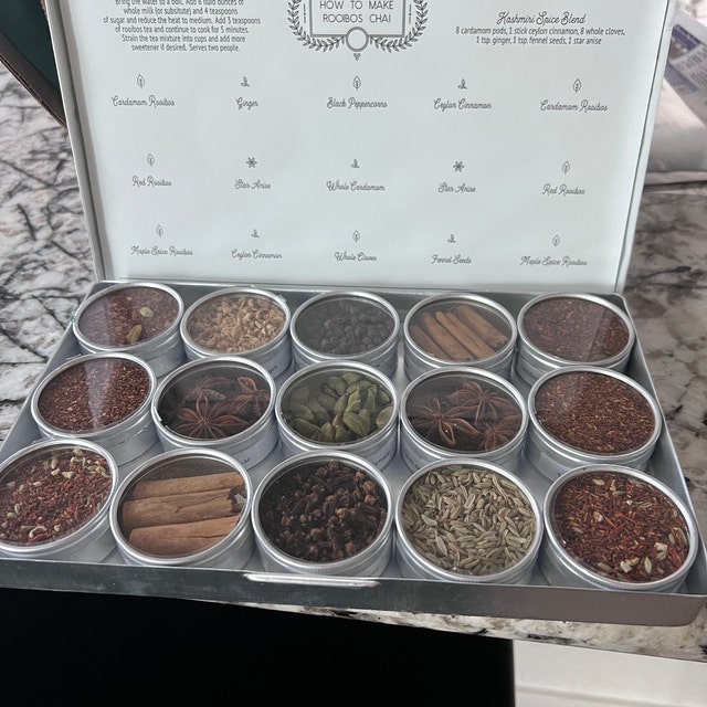 DIY Rooibos Chai Tea Kit With Organic and Fair Trade Spices Set of 15 a  Perfect Gift to Warm up a Tea Lover. 