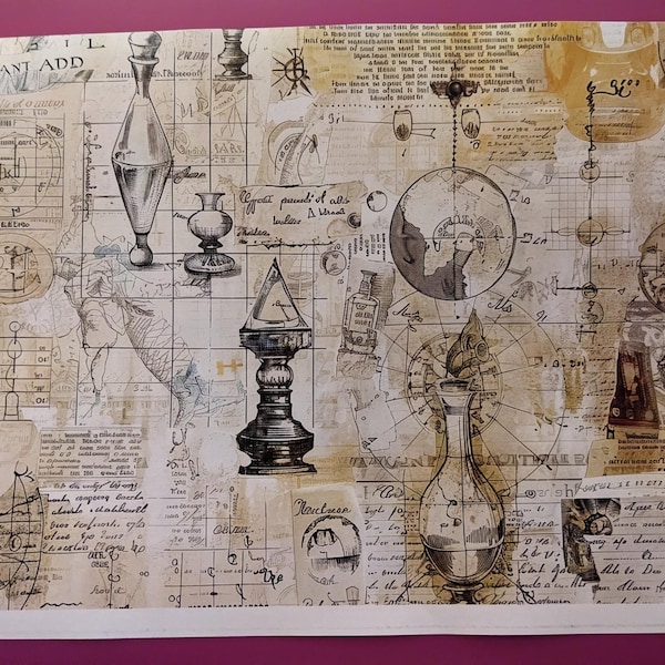 Alchemy Junk Journal Kit Apothecary Bottles Pages Watercolor Potions ...