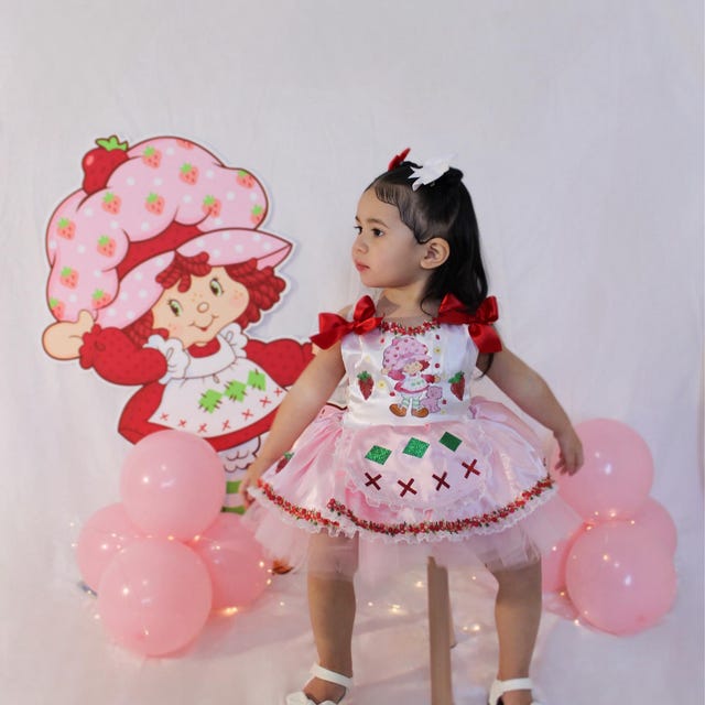 Decoration Strawberry Dress Set 白 Original Print] Decoration Strawberry Dress Set