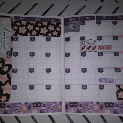 Aloha Luau Hobonichi Cousin A5 Printable Daily Sticker Kit ALA5HW 5.8x8 ...