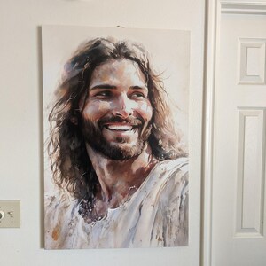 イエスのアート、キリストの肖像画、笑うキリスト、デジタル絵画