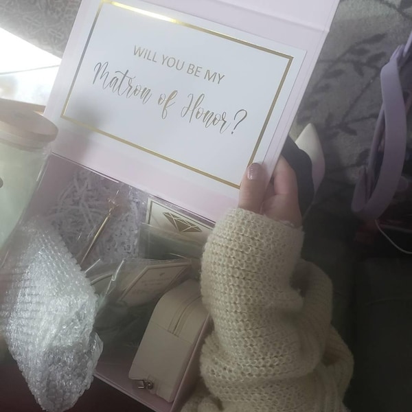 Custom Bridesmaid Proposal Box Personalized Gift Blush Will You Be My ...
