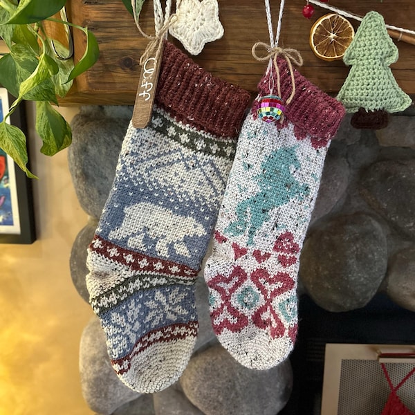 CROCHET PATTERN Polar Bear Stroll Crochet Stocking Pattern Plus Charts ...